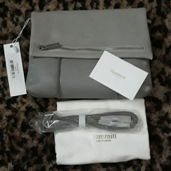 🤍HAMMITT VIP E Drizzle Gray Clutch Convertible Detachable Strap Crossbody NEW - Picture 4 of 10